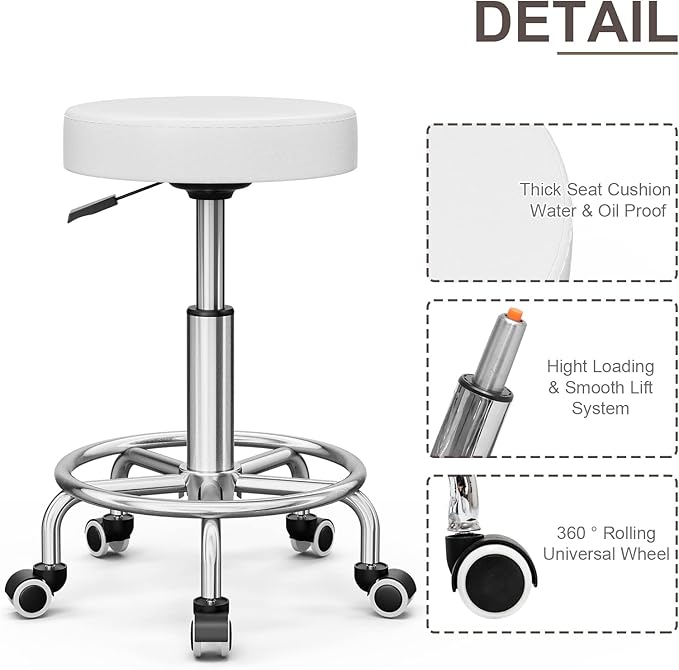 VARONXE Full Electric Massage Table Spa Bed, Professional Facial Bed with Independent Leg Adjustment, Armrests and Cradle, Medical Treatment Chair for Beauty Salon, White