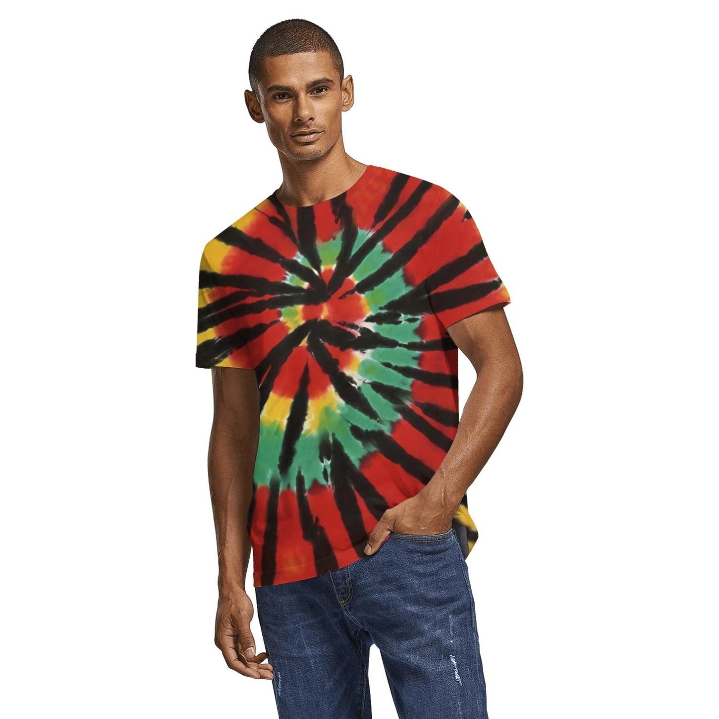 Tie Dye Shirts for Men Women, Short Sleeve Mens Tie Dye Shirts, Mens Women Rainbow Tie Dye T Shirts XL