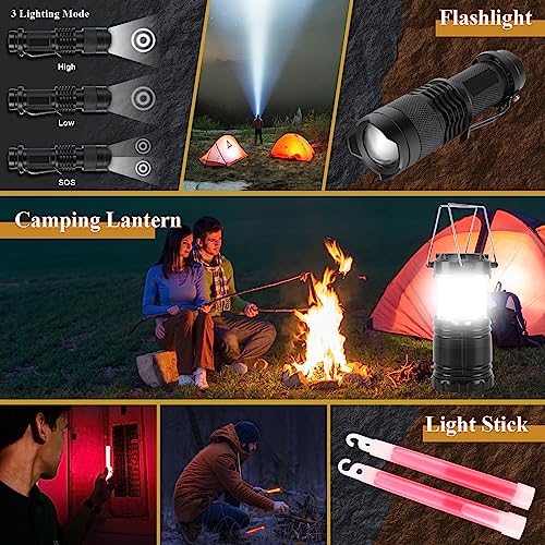 Abpir318 PCS Emergency Survival Kit, Survival Gear and Equipment First Aid Kit Med Supplies for Vehicles Travel Car Campin...