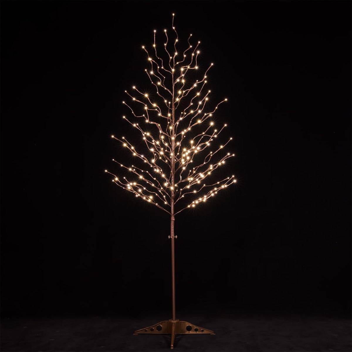 TYBEEU Star Light Tree Set 4ft, 5ft and 6ft with 128/216/256 Warm White LEDs for Holiday Decor - Dimmable, UL Certified, Waterproof - Ideal for Indoor and Outdoor Decoration
