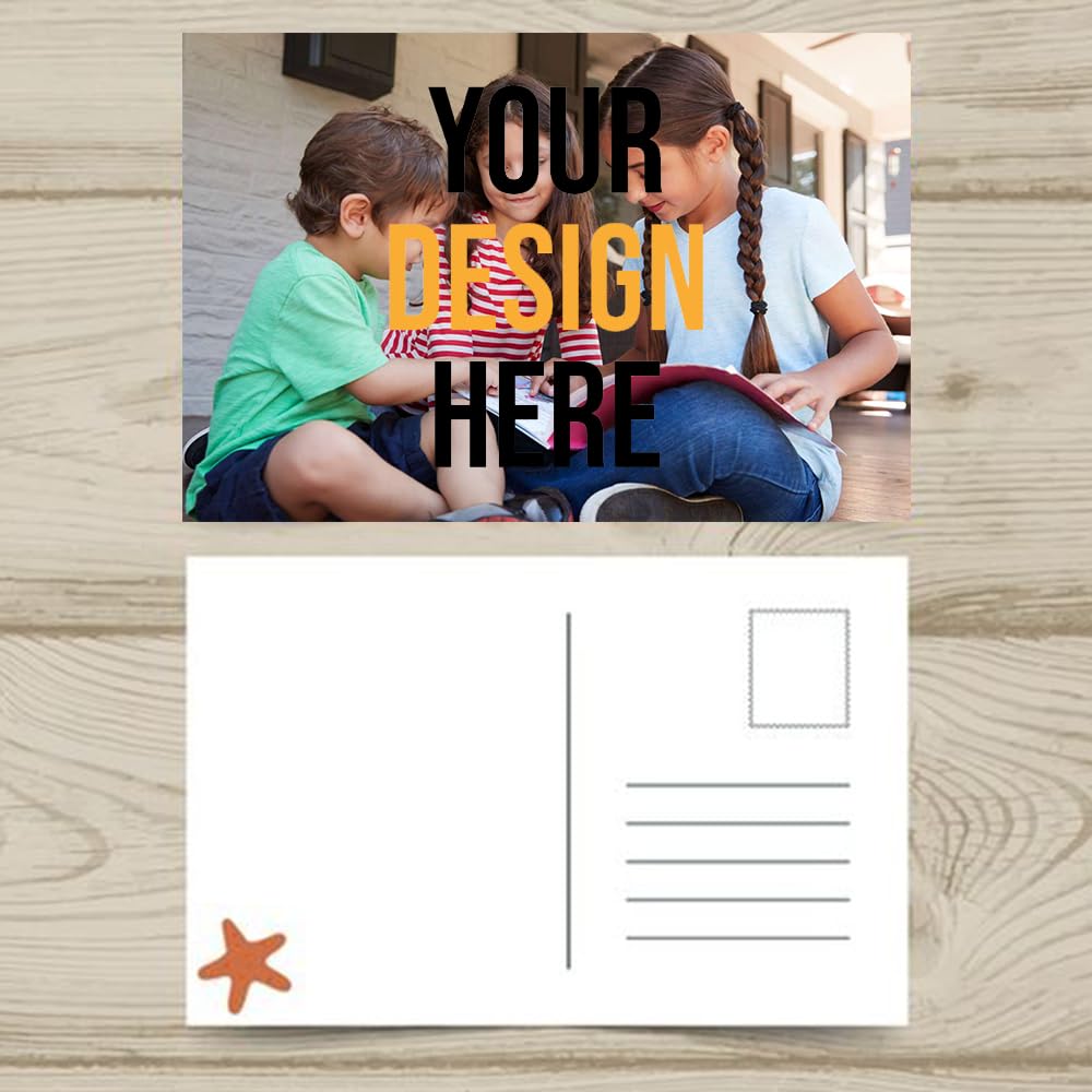 MornLu Custom Postcards with Design Personalized Postcards Add Photo/Text/Logo Print Your Own Postcards, Invitations, promotional， Announment Cards，2 Sided Thick Gloss Cover Card Stock