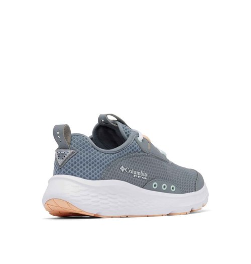 Columbia Womens PFG Castback Non Slip Boat Shoe, Grey Ash/Peach Fizz, 5.5