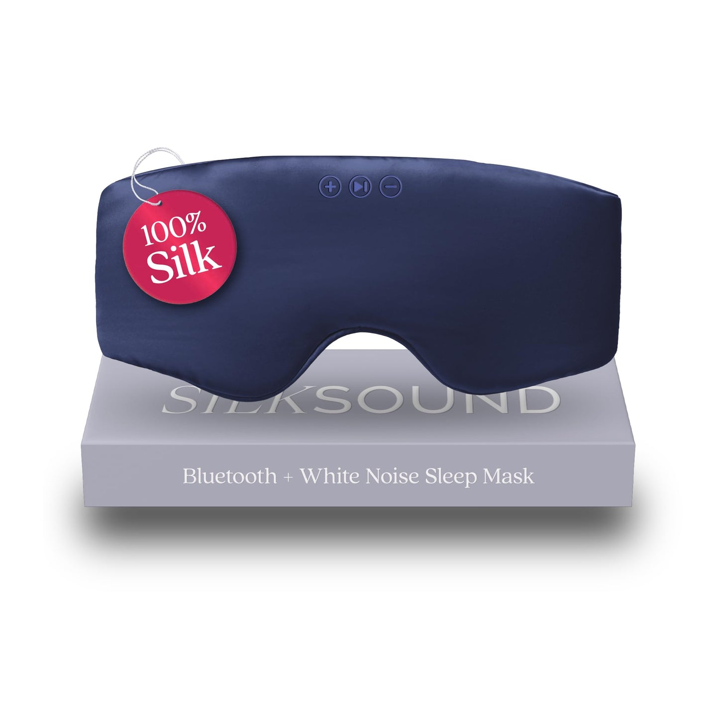 SilkSound 100% Mulberry Silk Bluetooth Sleep Mask, Skin-Friendly Sleeping Eyemask with Bluetooth Headphones, Sleep Gifts for Women, Silk Eye Mask Headband Headphones for Sleeping Side Speakers