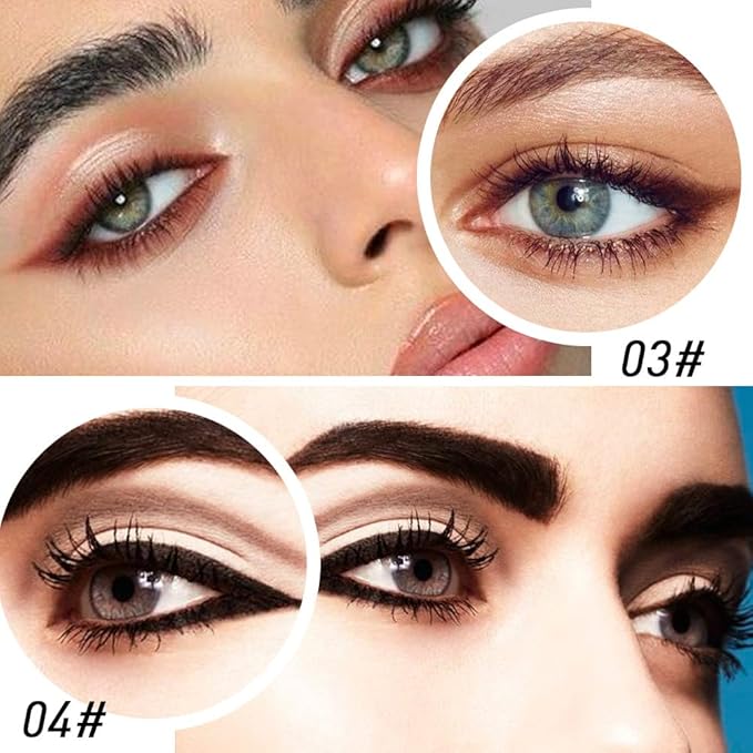 evpct 4Pcs Black Silver Grey Brown Gel Eyeliner Pencil Eye Face Paint Sticks Makeup Set, Natural Black Gel Eyeliner Cream Waterproof Crayon Pencils Applicator Tool