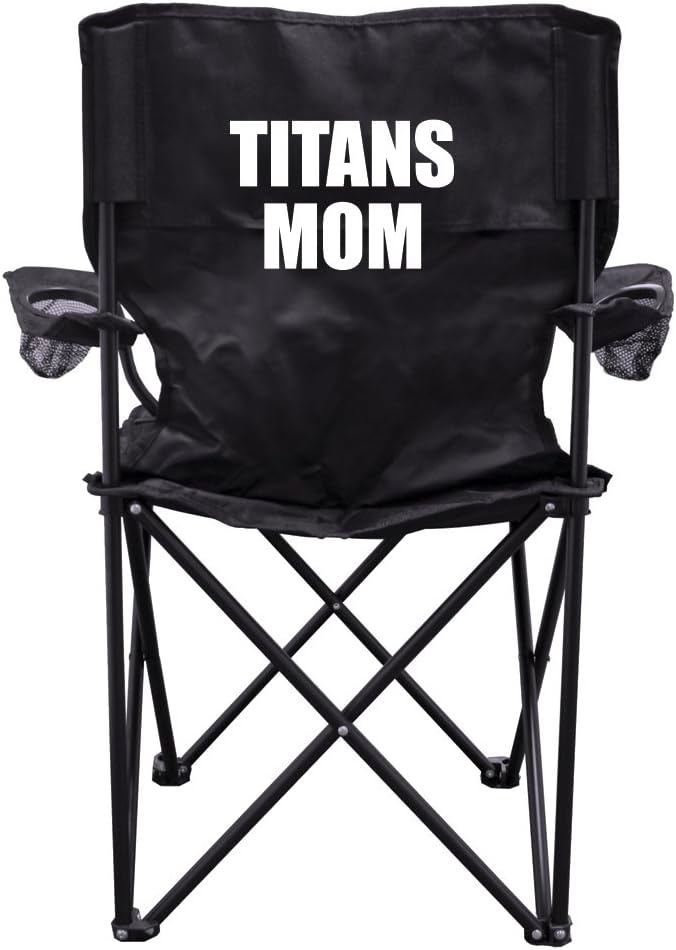 VictoryStore Outdoor Camping Chair - Titans Mom Black Folding Camping Chair with Carry Bag