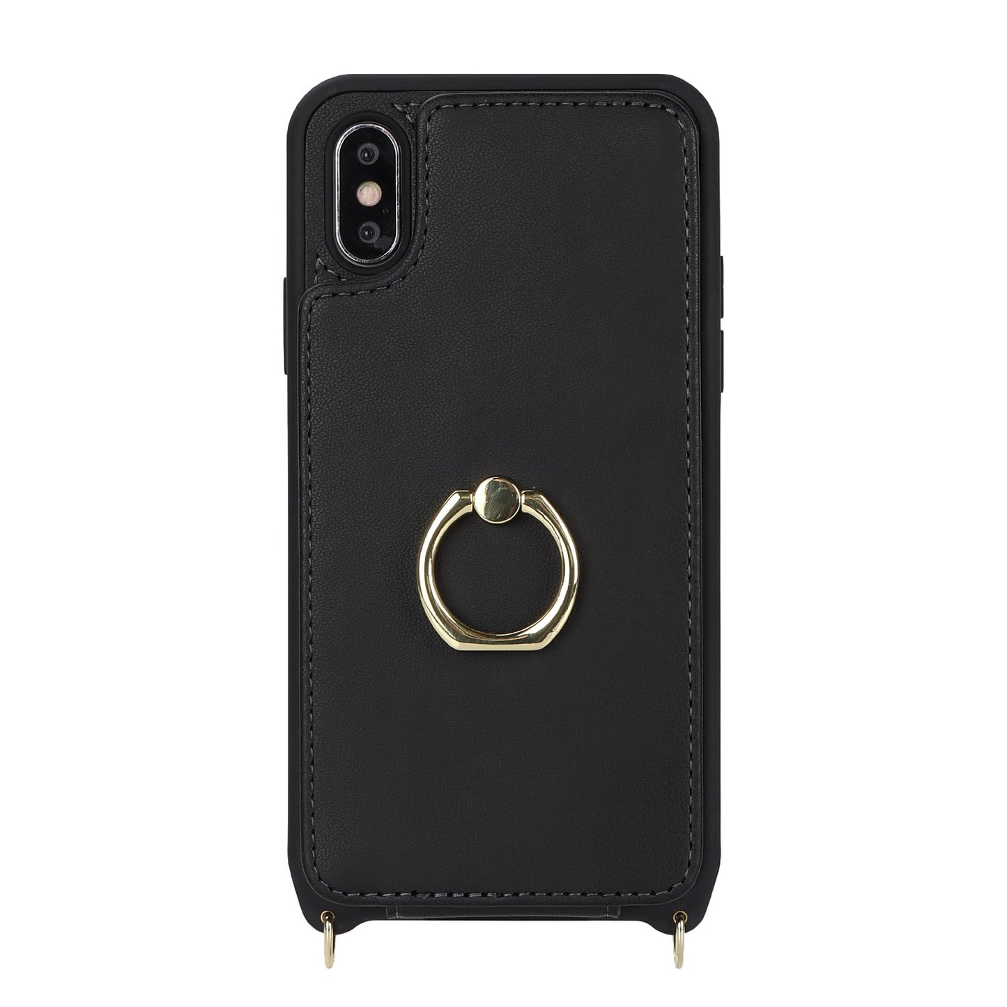 Lipvina For Iphone Xs Max Case With Card Holder And Strap For Women,Crossbody Lanyard,Kickstand Ring Stand,Snap Clasp,Phone Wall