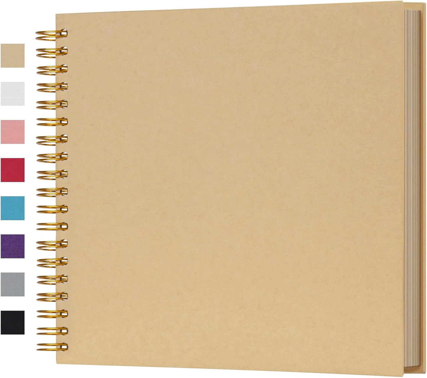 potricher 10 x 10 Inch DIY Scrapbook Photo Album 80 Pages Thick Kraft Blank Yellow Paper Memory Book for Wedding and Anniversary Family (Yellow, 10 Inch)