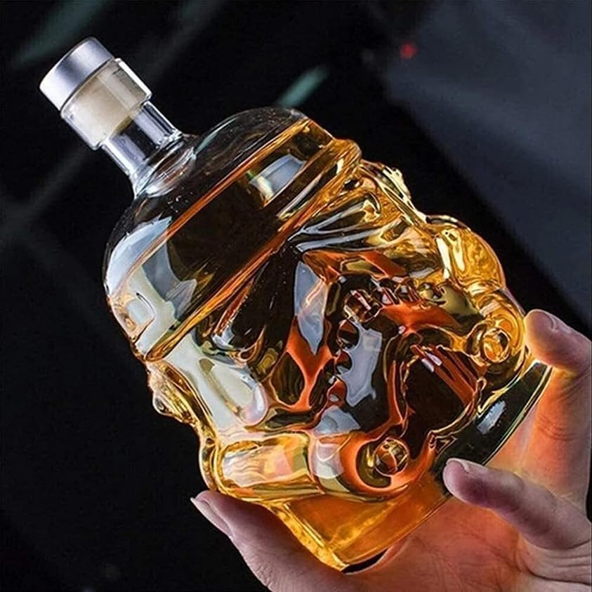 Stormtrooper Creative Whiskey Decanter Set Bottle with 2 Wine Glasses 150ml for liquor, Bourbon, Scotch, Vodka, Father's Day Gift for Men Women, Star Set Wars