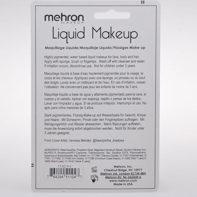 Mehron Makeup Liquid Makeup | Face Paint and Body Paint Perfect for Halloween, Cosplay I Air Brush Compatible (1 oz)