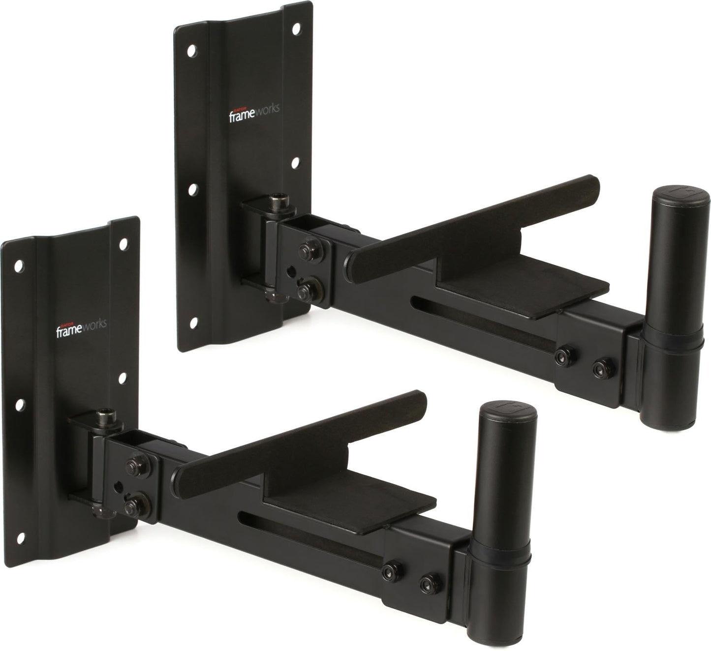 Gator Frameworks Adjustable Studio Speaker Wall Mount, Fits Both 38Mm & 35Mm Speaker Mounts - 100Lb Weight Capactiy, Black Finis