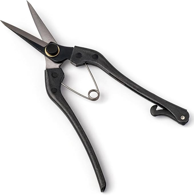 Japanese-Made Bud Cutting Pruning Shears for Gardening, Precision Hand Pruner for Live Branches & Stems, Clean Cut Pruning Scissors for Bonsai, Flowers & Plants (Double-blade)