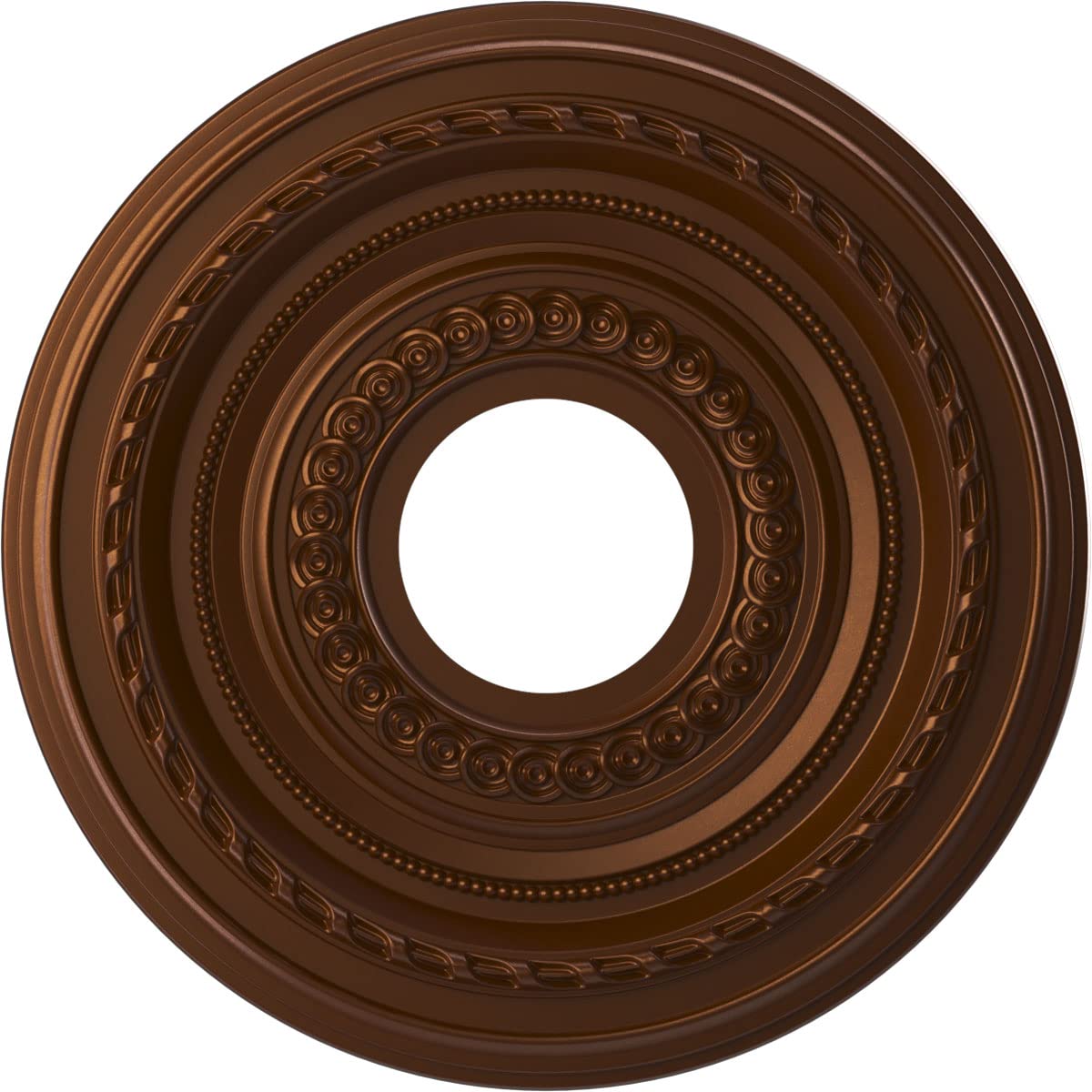 Ekena Millwork Cmp13Cocdc Cole Thermoformed Pvc Ceiling Medallion (Fits Canopies Up To 4 1/4), 13Od X 3 1/2Id X 3/4P, Metallic D