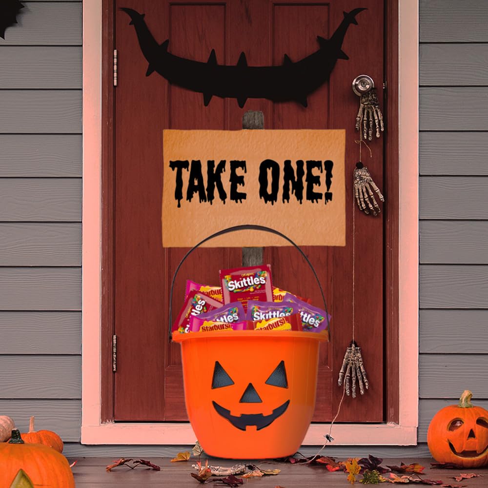 SKITTLES Original, SKITTLE Wild Berry & STARBURST Original and STARBURST FaveRed Fruity Halloween Chewy Candy Fun Size, 20.13 Oz Bulk Bag