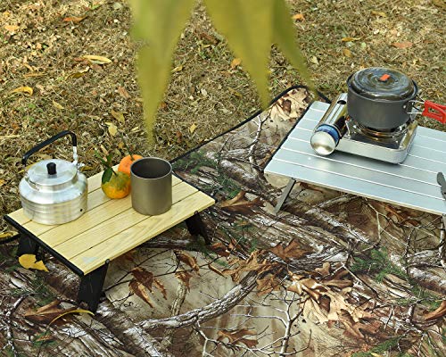 iClimb 1 Mini Folding Table and 1 Low Folding Chair Bundle, Ultralight Compact for Solo Adult Outdoor Backpacking Camping ...
