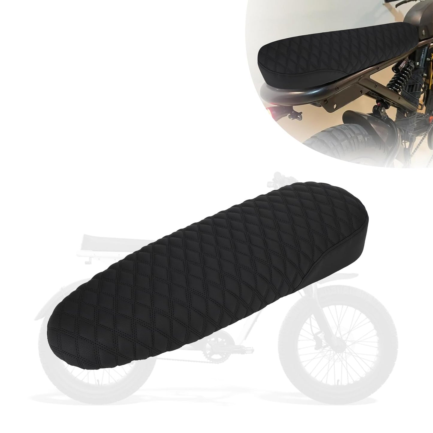 BAOUFF Seat for Super 73,Integrated Leather Cushion Saddle for Bike Super73 S1/RX - Black