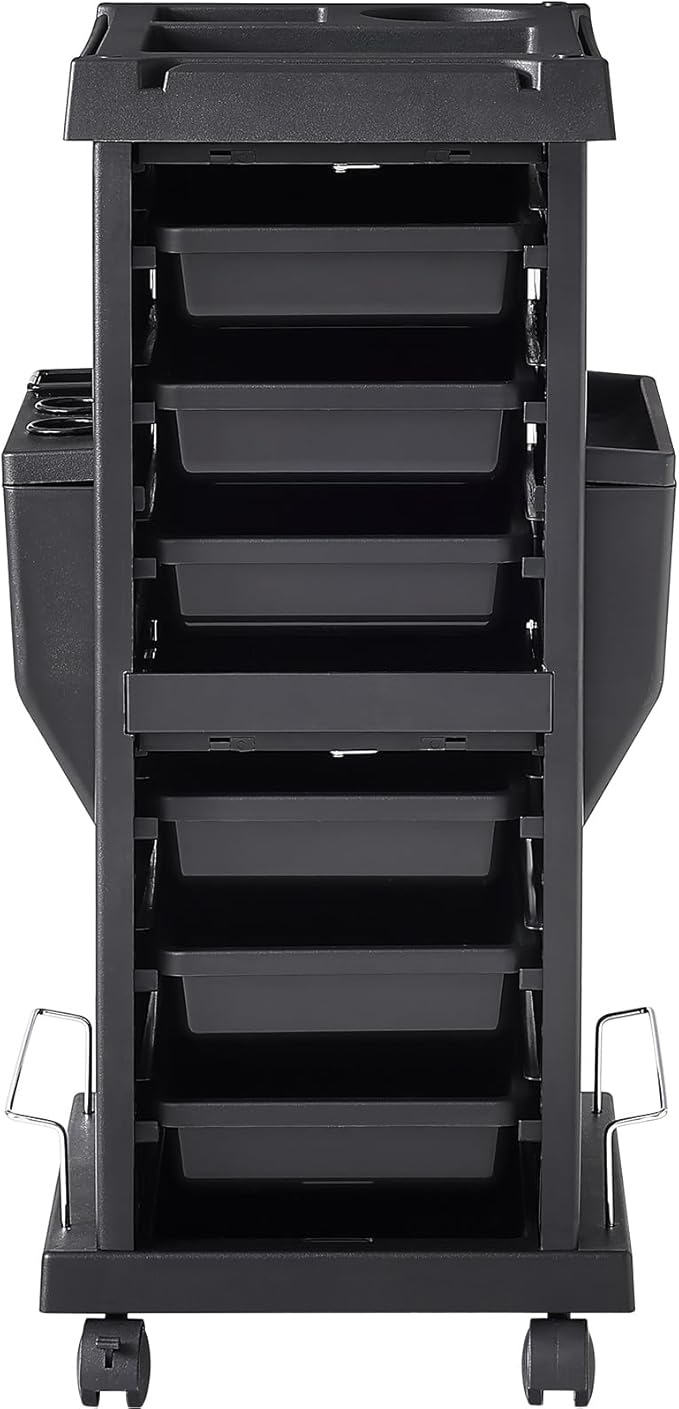 VEVOR Ultimate Trolley Cart, Salon Trolley with 6 Detachable Trays & Appliance Holder, Durable Salon Rolling Cart with Locking Casters for SPA & Beauty & Tattoo & Hairdressing