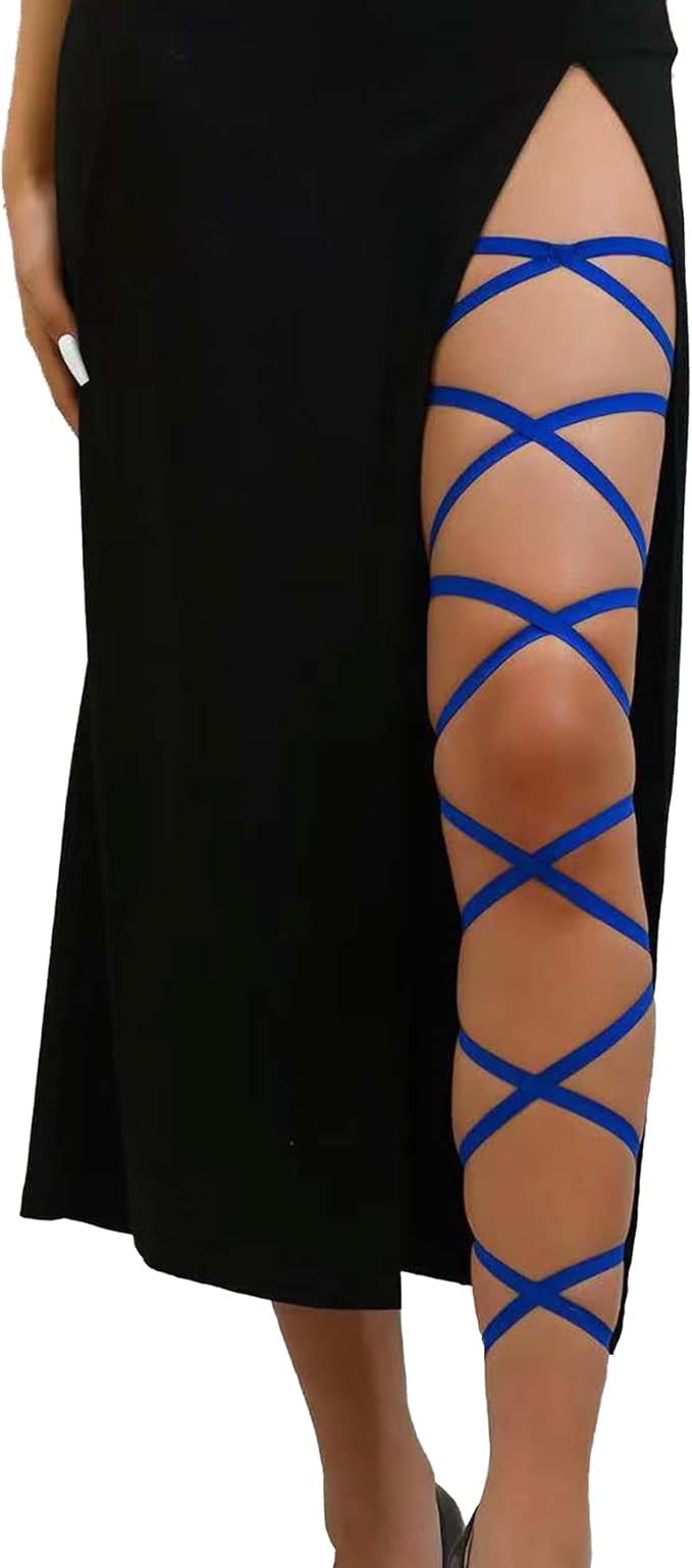 Mluiov Leg Wraps Rave 2 PCS Elastic Thigh Wrap Strap Concert Festival Costume Goth Steampunk Sexy Accessories for Women