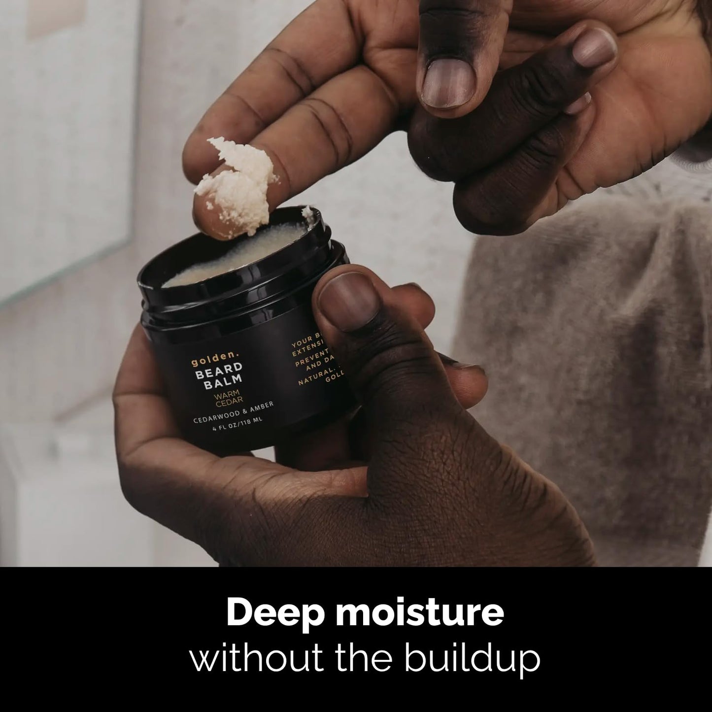 Golden Grooming Beard Balm | Unique Masculine Scent | Shea Butter for Beard Growth | Tames, Moisturizes & Styles - Cedar Frost,