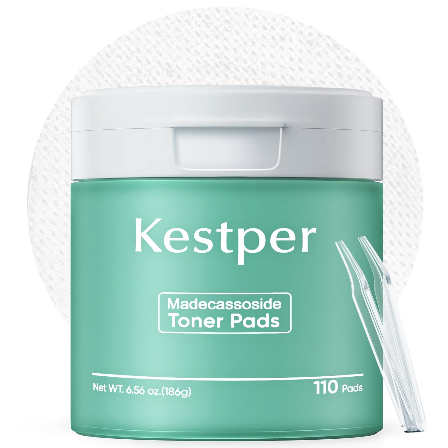 Kestper Madecassoside Toner Pads | 110 Pad Calming Face Pads with Centella Asiatica to Soothe,Balance Skin Tone,Fades Blemishes