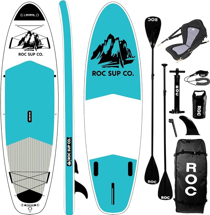 Roc Inflatable Stand Up Paddle Boards with Premium SUP Paddle Board Accessories, Wide Stable Design, Non-Slip Comfort Deck...