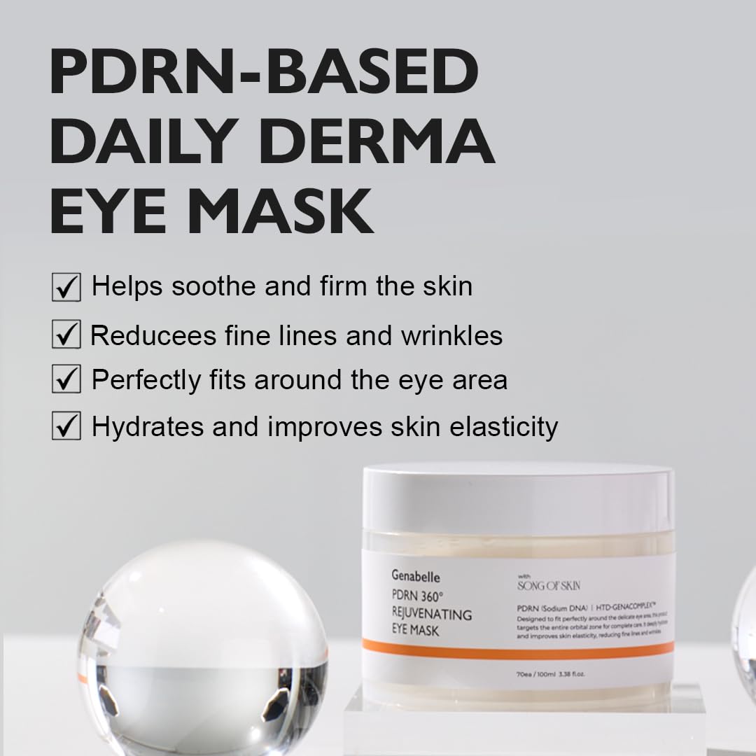 Genabelle PDRN 360 Rejuvenating Eye Mask - Full Eye Area Care for Hydration, Firming & Elasticity with PDRN & Peptides - Targets