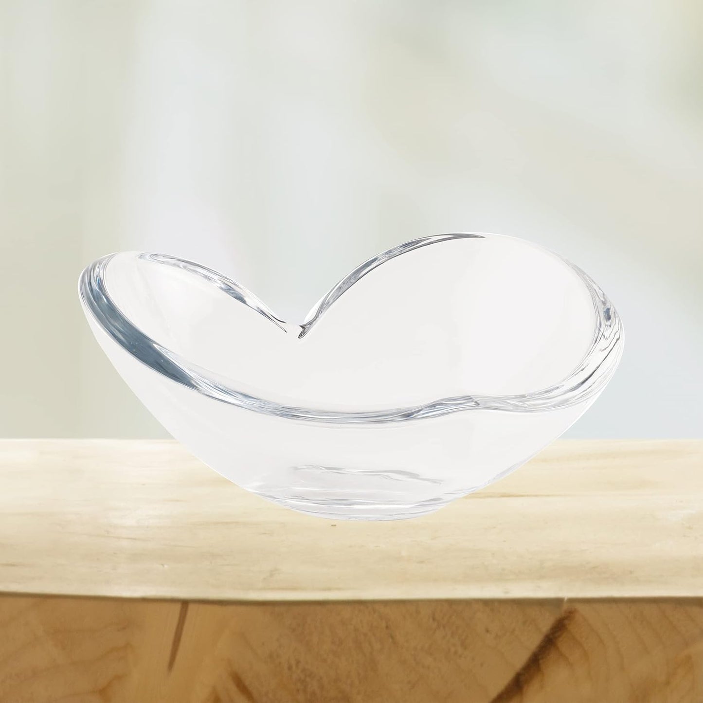 nambe Glass Heart Bowl | Serveware Collection - Love Bowl Large | Measures at 8.5" x 5" | Made with Glass | Anniversary and Mothers' Day Gift | Designed by Sean O'Hara