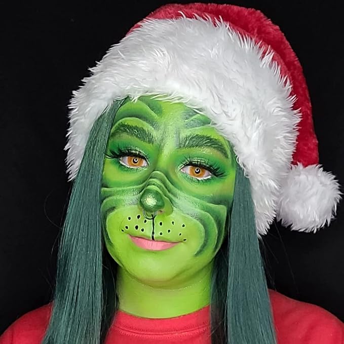 CCbeauty Light Green Face Paint Stick, Face Painting Kit, Lime Green Cream SFX Makeup Foundation, Professional Body Paint for St. Patrick's Day, Halloween Costume Party, Gamora, Shrek, Grinch Makeup