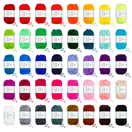 INSCRAFT 113 Piece Crochet Kit with Yarn Set– 1600 Yards Assorted Yarn for Knitting and Crochet, 73PCS Crochet Accessories...