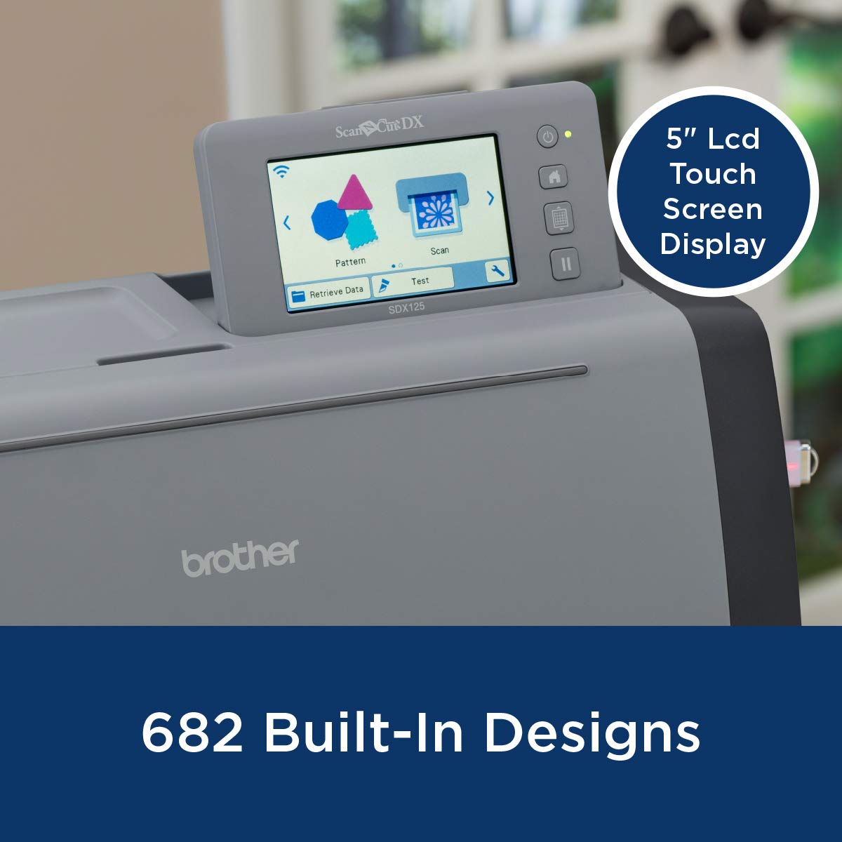 Brother ScanNCut SDX125EGY Electronic DIY Cutting Machine with Scanner, Make Custom Stickers, Vinyl Wall Art, Greeting Cards and More with 682 Included Patterns, Grey