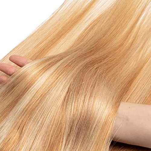Giginger Bundles Human Hair P27/613 Blonde Straight Human Hair Bundles 20 22 24 Inch Highlight Honey Blonde Unprocessed Quick Weave Soft Sewn In Hair Extensions for Black Women