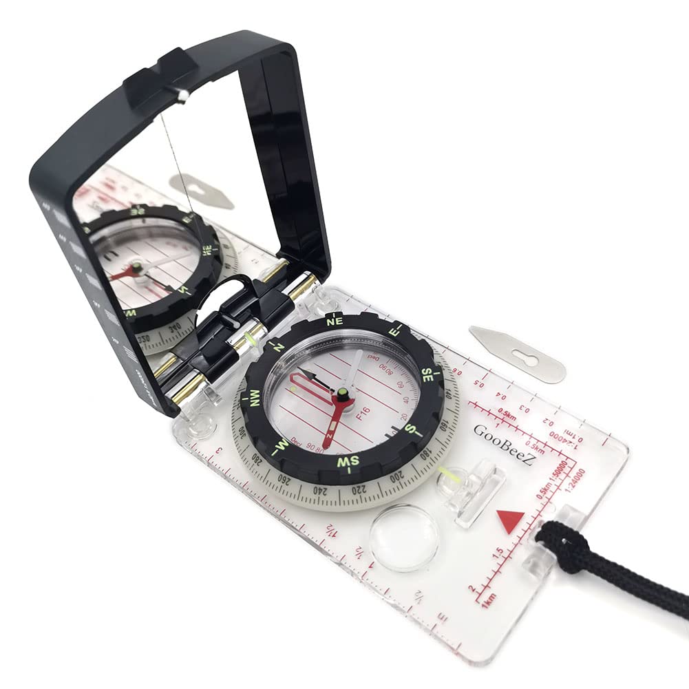 Goobeez Map Baseplate Compass With Adjustable Declination Clinometer Magnifying Glass For Hiking Backpacking Camping (Gbz-Bp6F)