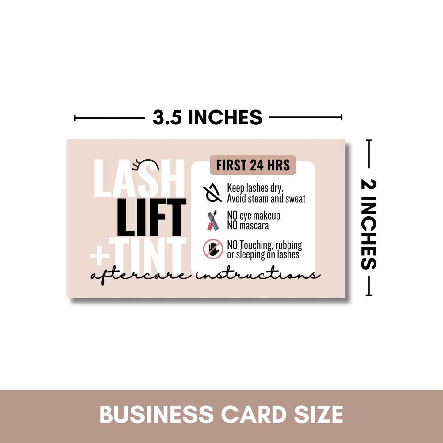 Tats4now Cute Modern Lash Lift and Tint Aftercare Cards - 55 Cards - Full Color High Gloss Front and Back - Perfect for Lash Art