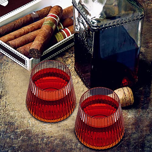 Tebery 20 Pack Plastic Ribbed Wine Glasses, 14Oz Origami Style Ridged Drinking Glasses Tumbler, Unique Vintage Stemless Cu...