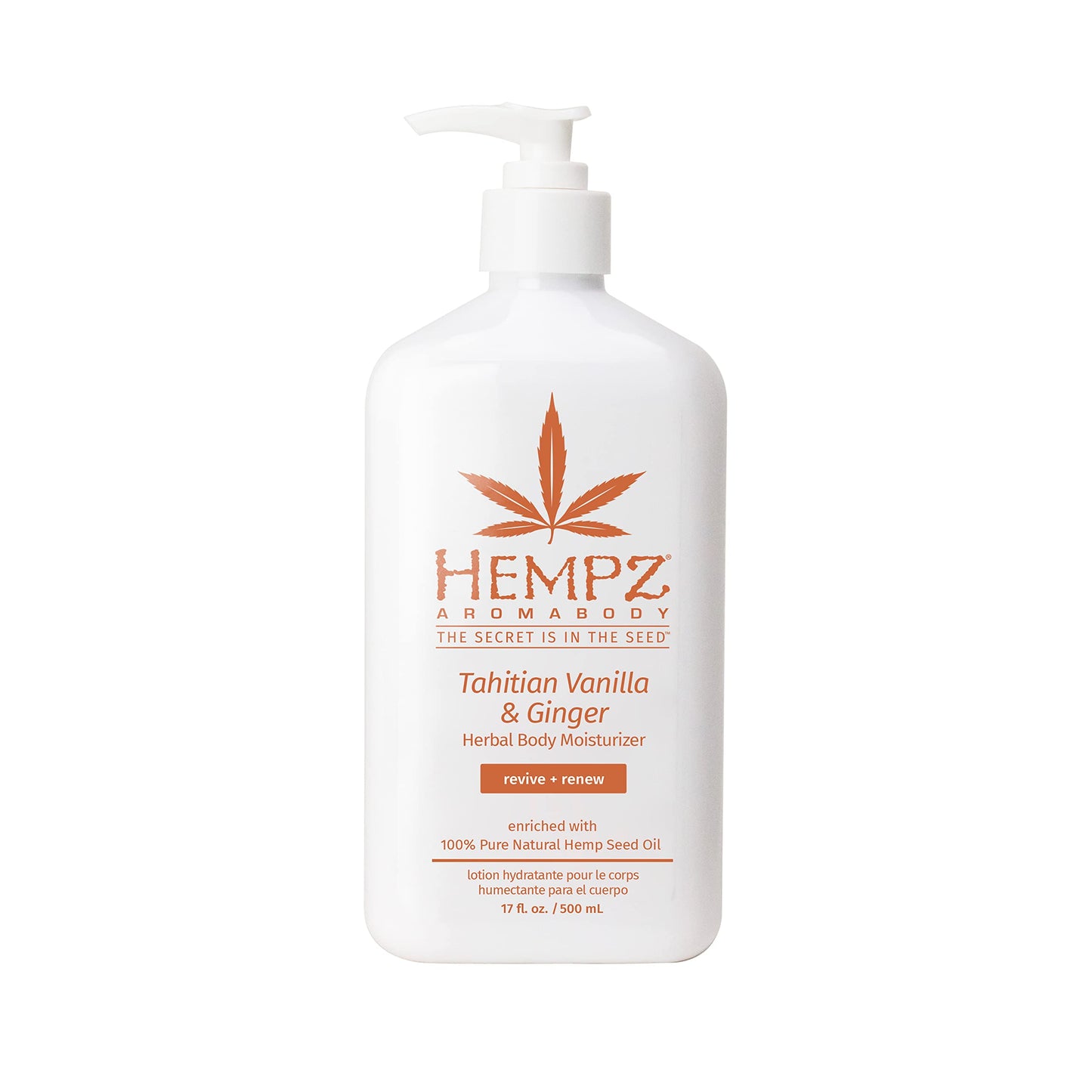 HEMPZ Body Lotion - Vanilla & Ginger Daily Moisturizing Cream, Shea Butter Hand and Body Moisturizer - Hemp Lotion - Skin Care P