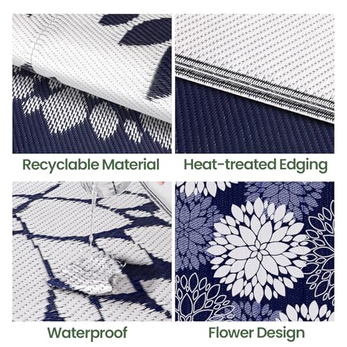 LuxStep Outdoor Rug Waterproof Outdoor Plastic Straw Rug Reversible Patio Rug Mat Outdoor Decor Large Area Mats for RV, Pi...
