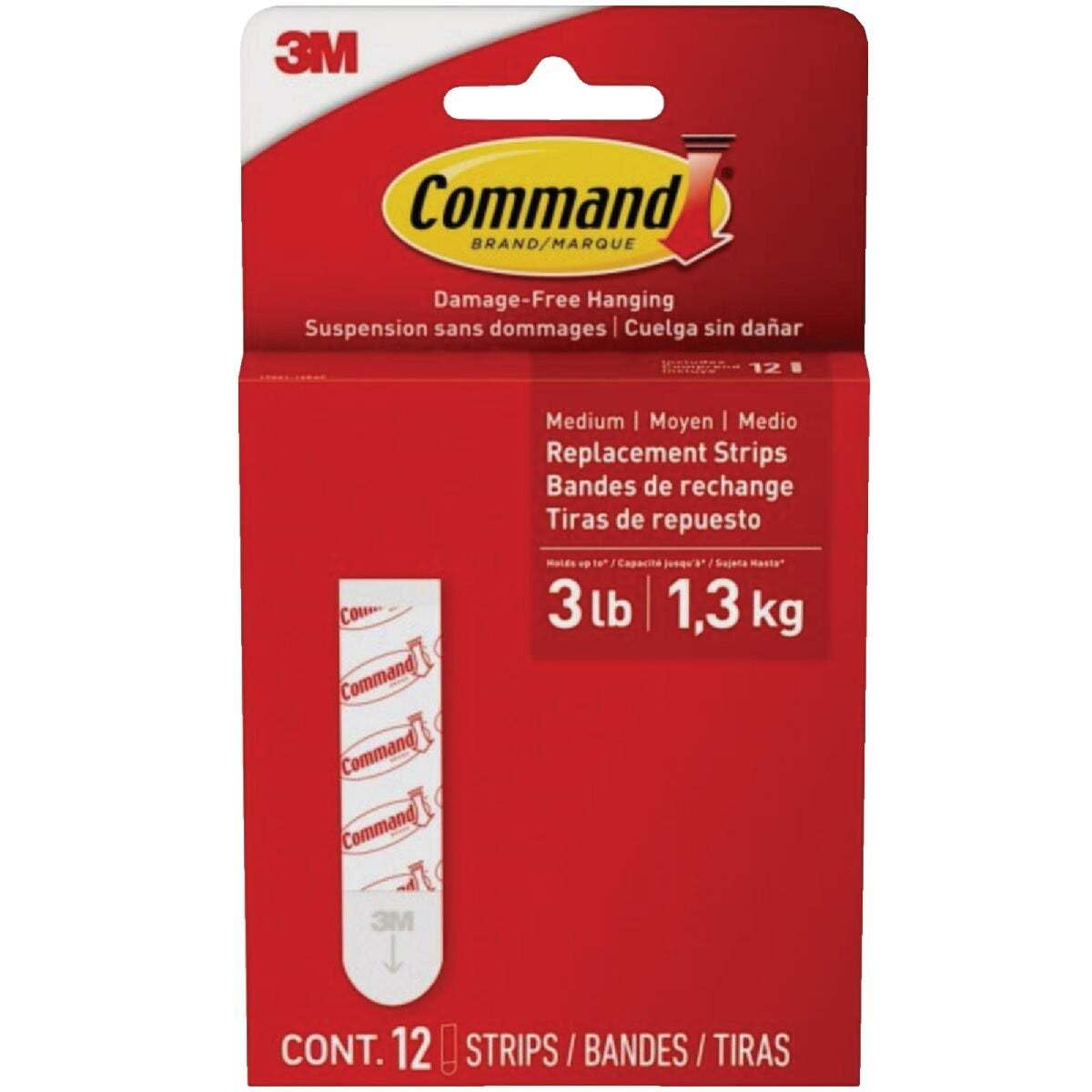 Command Medium Refill Strips [Removable]: 12-Pack (White) / 12-Pack
