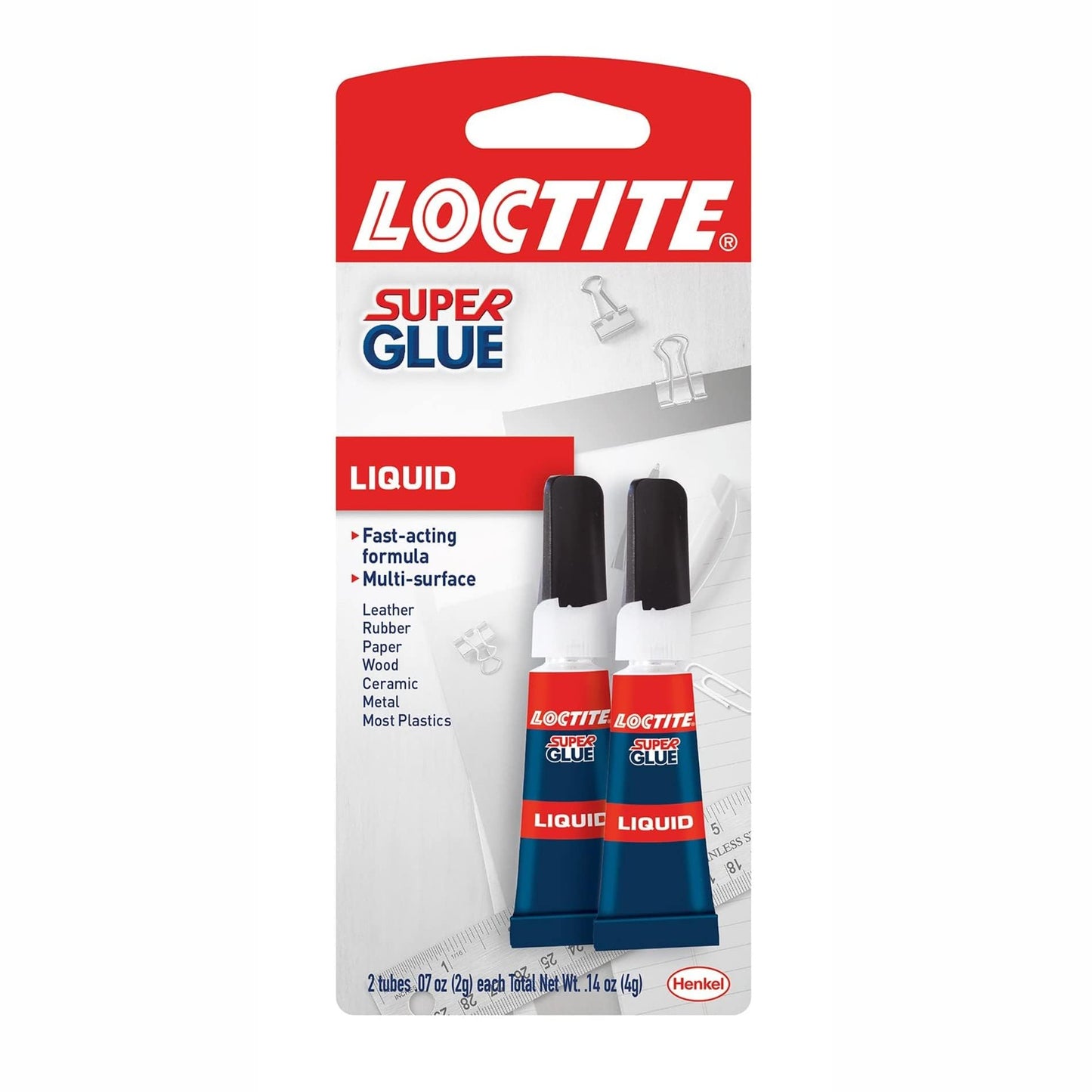 Loctite Super Glue Liquid, Clear, 0.07 fl oz Tube, 2 Pack - Superglue for Plastic, Wood, Metal, Crafts & Repair, Cyanoacrylate Adhesive Instant Glue, Quick Dry
