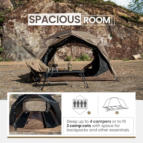 OneTigris JOVIAN 4 Person Camping Tent 3 Season Family Shelter Easy Setup Outdoor Backpacking with 2000mm Outer Rainfly, 5...