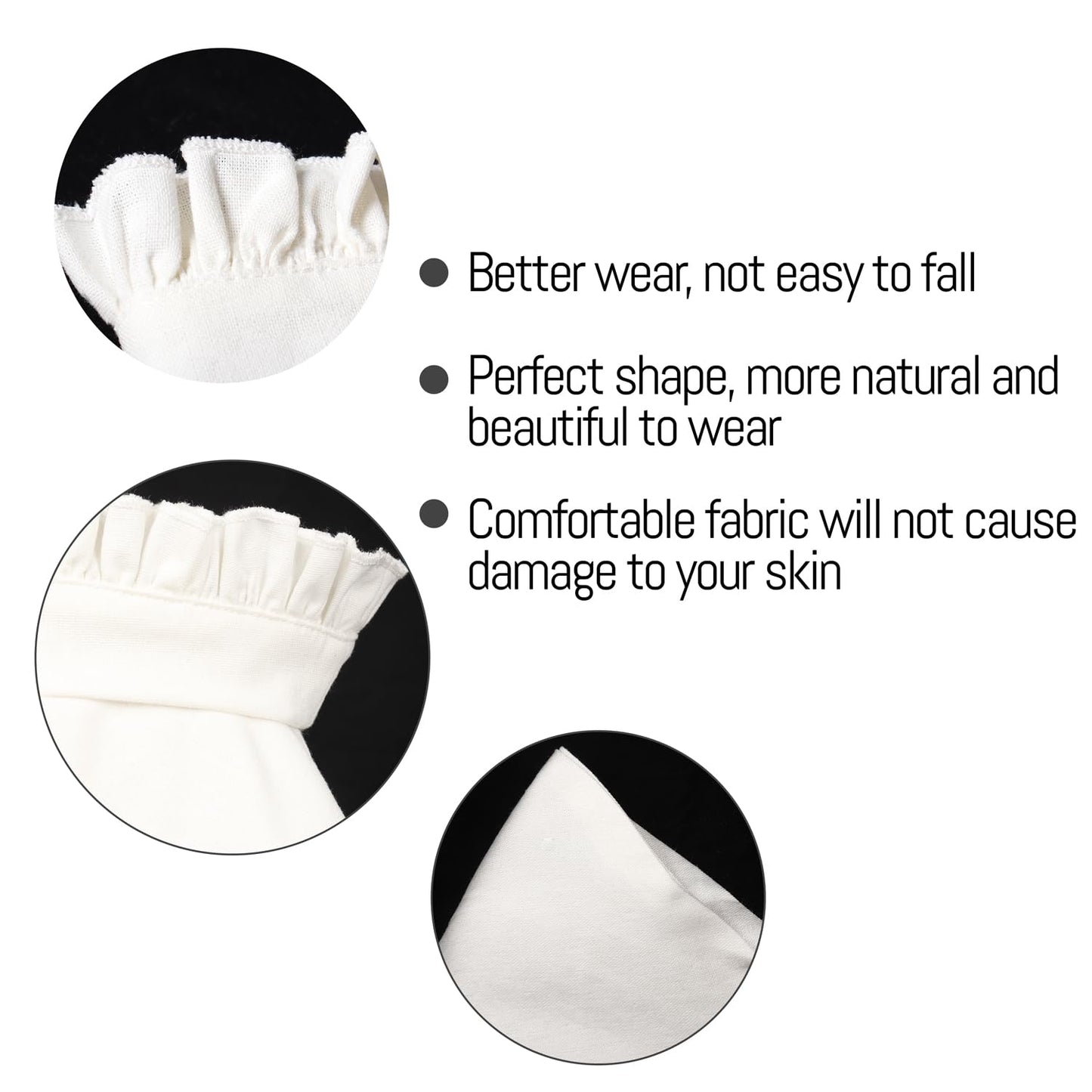 PROCOS Medieval Linen Headband for Women 14th Century Ruffled Fillet Barbette Hair Bandanas Wrap