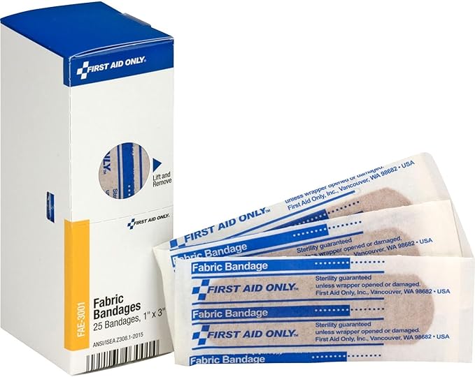 First Aid Only - FAE3004 Plastic Bandages, 3/4x3, 25 Count