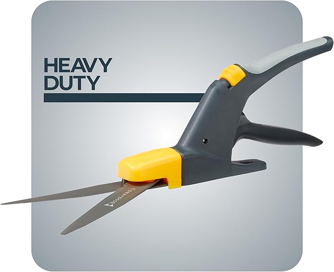 Woodland Tools Heavy Duty Rotating Grass Shears – 180 Degree Pivoting Head, Non Stick Steel Blades, Ergonomic Grip, Manual Grass Clippers for Trimming Around Beds, Walkways, and Edges