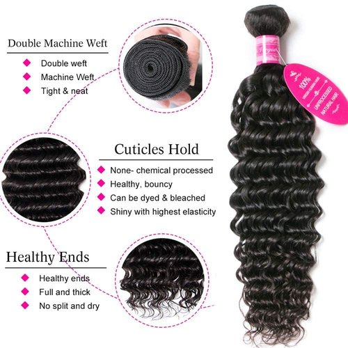 Water Wave Bundles with Closure (14 16 18+12，Free Part) 100% Unprocessed Brazilian Virgin Hair Weave Bundles with Lace Closure Curly Virgin Human Hair Weft Natural Color for Black Women