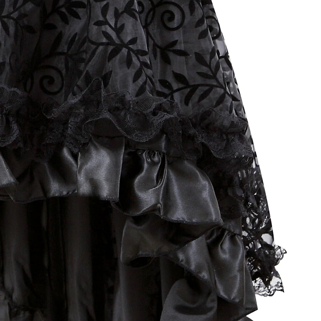 Kranchungel Steampunk Skirt Women Dress: Pirate Skirt Halloween Costume - Ren Faire Corset Dress for Party-goers Aged 25-35 XX-Small 7056 Black