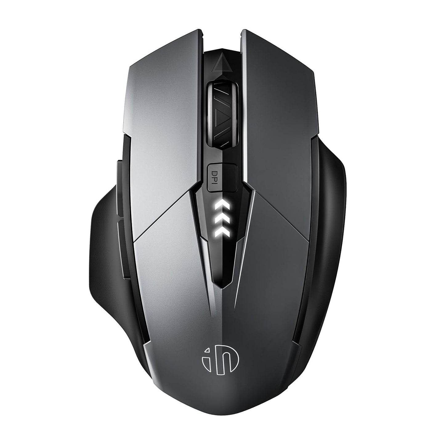 INPHIC Bluetooth Mouse Wireless, Tri-Mode, Upgraded Visible Battery, 2400 DPI, Silent Ergonomic Computer Mice, Mac, PC etc.-Gray