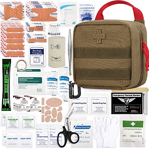 Everlit 180 Pieces Tactical First Aid Kit IFAK Molle EMT Pouch Outdoor Camping Emergency Kits for for Camping Boat Hunting...