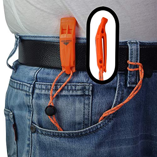 LuxoGear Emergency Whistles with Lanyard Safety Whistle Survival Shrill Loud Blast for Kayak Life Vest Jacket Boating Fish...