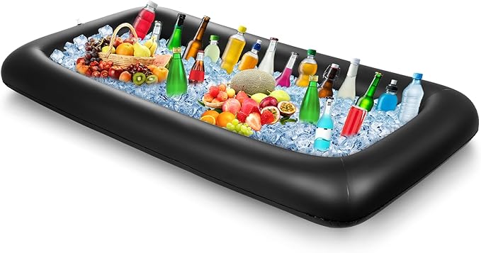 Leitee Inflatable Serving Bar with Drain Plug 52 x 24 x 5'' Inflatable Ice Serving Buffet Bar for Party Food Cooler Buffet...