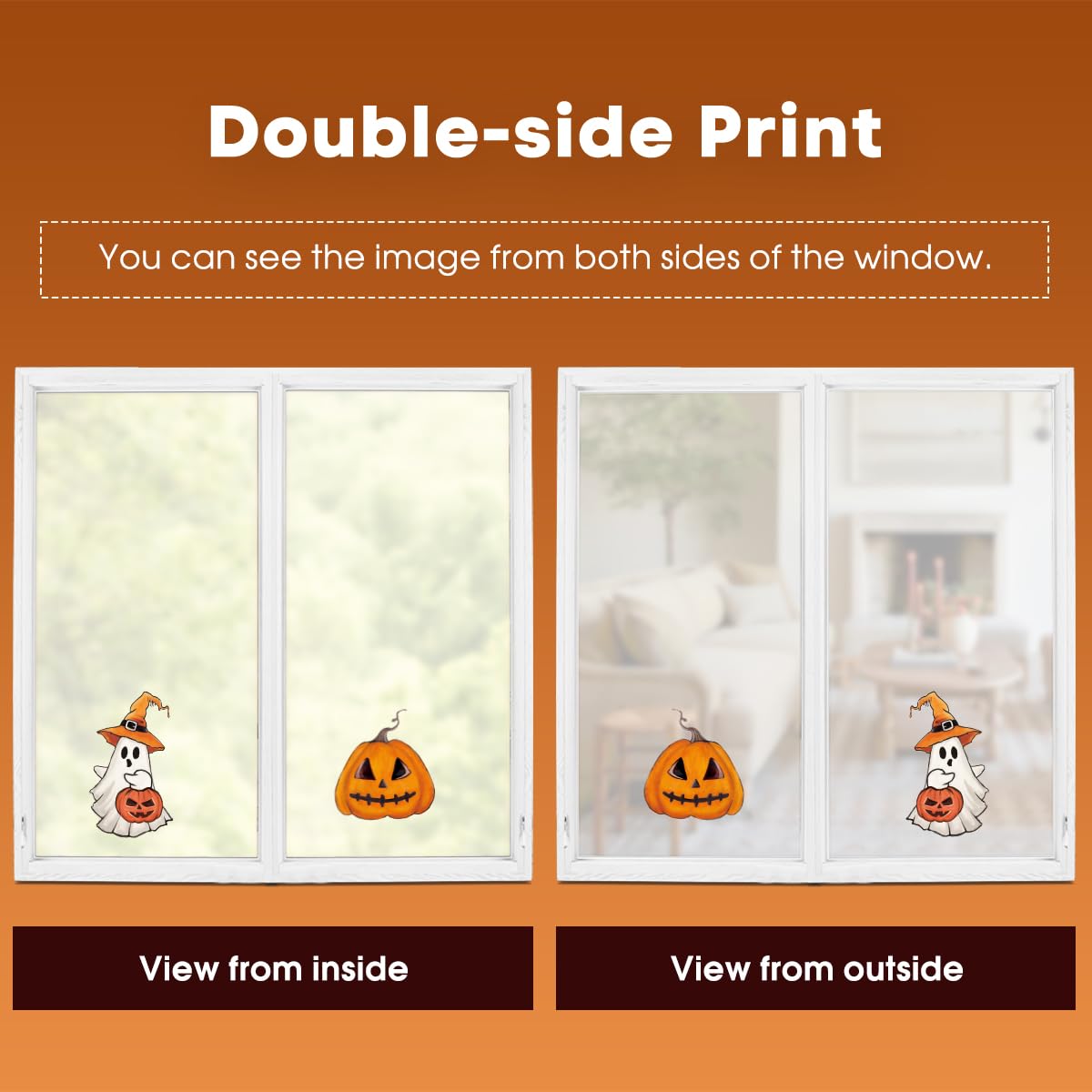 Horaldaily 28 PCS Halloween Window Cling Sticker, Ghost Pumpkin Cat Bat Home Party Supplies Shop Window Glass Display Decoration