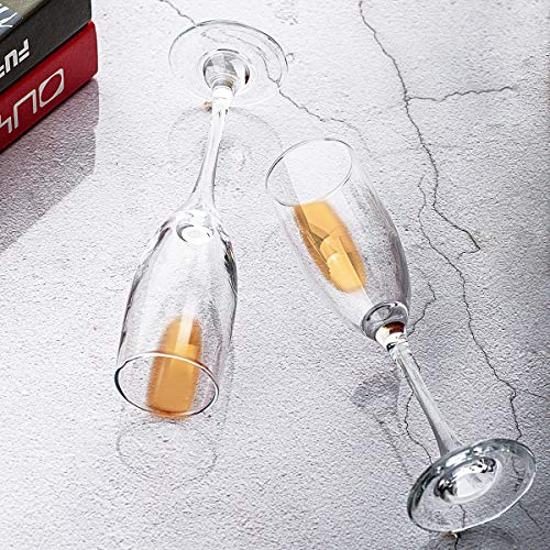 UMI UMIZILI Classic Champagne Flutes, Set of 12, 6 Oz Premium Stemmed Champagne Glasses, Sparkling Wine Glass, Crystal Clear