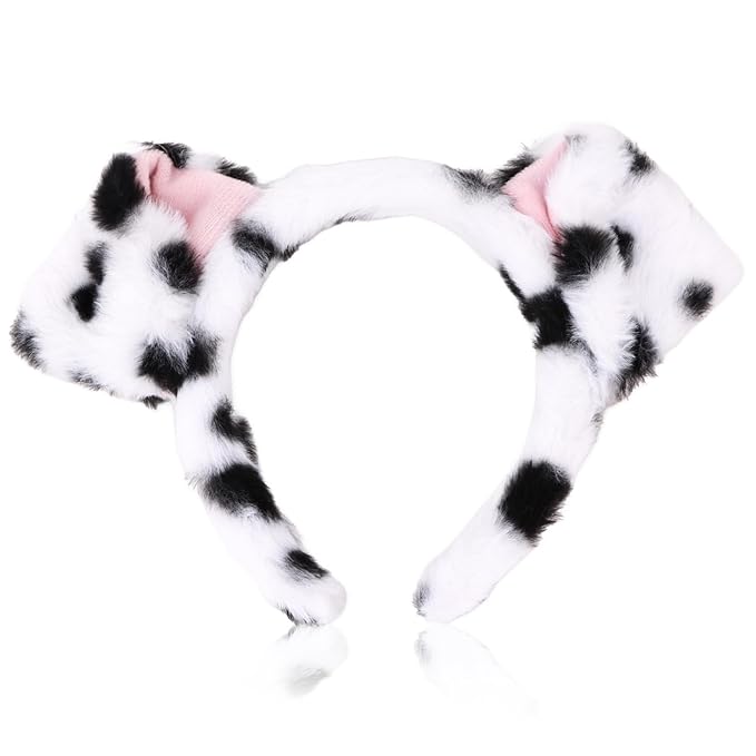 Semato Dalmatian Dog Headband Cute Costume Dalmatian Dog Ears Headwear Face Wash Headband Head Wear Fashion Hairband Hair ...